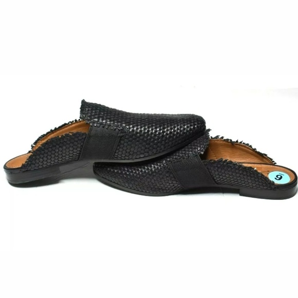 FRYE Terri Woven Black Leather Mules - Picture 3 of 4